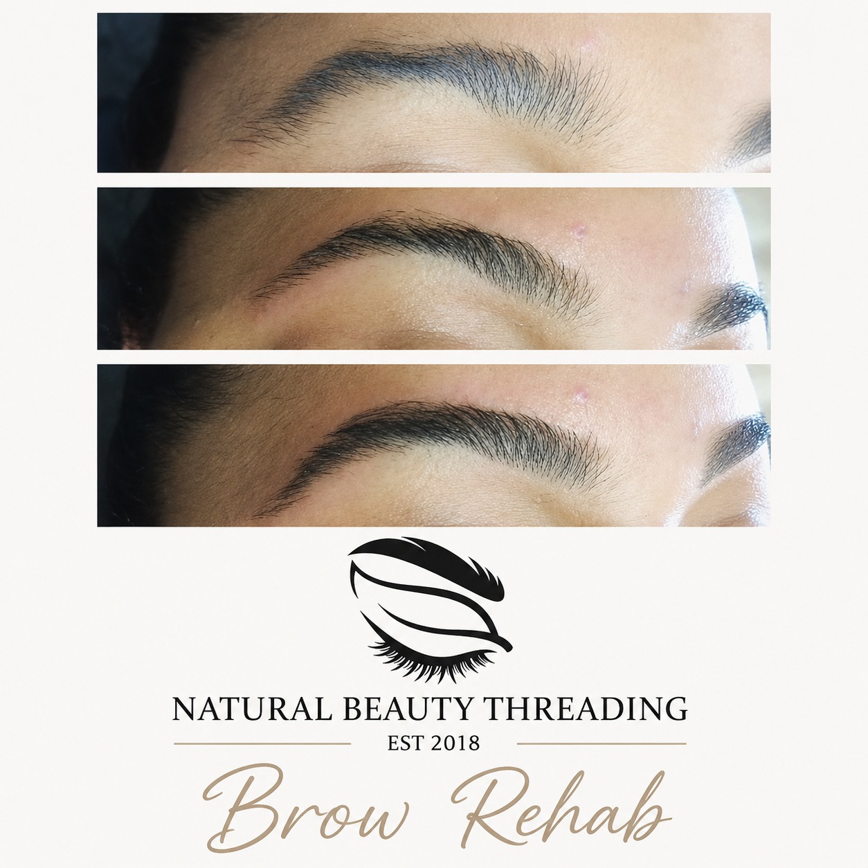 Brow Rehab three-stage eyebrow transformation